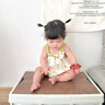 班喜迪嬰兒衣服夏裝包屁衣薄款嬰幼兒女寶寶連體衣超萌公主吊帶哈衣夏季 綠色 66cm 曬單實拍圖
