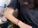 通恒珠寶999足金黃金手鏈女轉(zhuǎn)運(yùn)珠手串招財(cái)貓福字牌石榴石硬金金珠子禮物 招財(cái)貓+4個(gè)金珠+福牌 金重約0.9克【石榴石】 曬單實(shí)拍圖