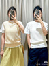 無印良品（MUJI） 女式 強捻網(wǎng)眼法國袖毛衣 女款背心25年夏季針織衫女裝 BA1QFA5S 米白色 L (165/88A) 曬單實拍圖
