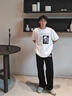 POUM涼感刺繡速干褲子男士春季秋款戶(hù)外運動(dòng)透氣直筒褲K81黑色L 曬單實(shí)拍圖