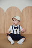 G. DUCKKIDS嬰兒衣服包屁衣嬰兒夏季男寶寶周歲禮服夏裝小紳士假兩件短爬6-12 周歲紳士服+帽子 80cm 曬單實拍圖