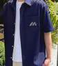 名創(chuàng  )優(yōu)品（MINISO）襯衫男夏季冰絲薄款涼感透氣男士潮流復古工裝短袖襯衣 藏青 2XL 曬單實(shí)拍圖