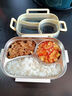 HUYO分格飯盒304不銹鋼學(xué)生密封保溫便當(dāng)餐盒上班族微波爐專用帶飯盒 【黃扣三格】分格密封飯盒580ml 曬單實(shí)拍圖