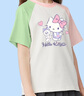 Hello Kitty女童短袖t恤夏季洋氣兒童半袖休閑 蒂LV漂亮_右下綠粉 140  曬單實拍圖
