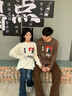 BJHG不計(jì)后果小狗長(zhǎng)袖t恤男秋季新款潮 愛(ài)心印花上衣女趣味休閑情侶裝 摩卡棕 L 曬單實(shí)拍圖