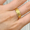 老廟黃金戒指女精品5G足金鳳凰開口寬面指環(huán)送老婆媽媽長輩生日禮物 約2.4g 曬單實(shí)拍圖