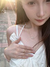 周大福項(xiàng)鏈女鎖骨鏈扇形氣質(zhì)個(gè)性吊墜輕奢高級(jí)感飾品生日七夕禮物送女友 兩條裝 （超值） 曬單實(shí)拍圖