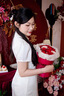 鷺青一原創(chuàng)【清光調(diào)】重工提花旗袍裙女夏季國風(fēng)改良新中式連衣裙 米色旗袍裙 M 曬單實拍圖