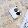 魔巖適用華為P50pocket手機殼真皮折疊屏pocket s保護套pocket2防摔硬殼簡約女 華為pocket2【優(yōu)雅白】電鍍真皮 曬單實拍圖