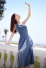 百圖betu女裝2025夏季新款連衣裙修身顯瘦有型棉感牛仔裙子女2504T87 牛仔色 M 曬單實拍圖