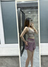維多利亞旅行者瑜伽服女跑步運動套裝夏季普拉提訓練健身服文胸短褲兩件套紫M 曬單實拍圖