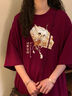 回力國風(fēng)短袖t恤女2025新款夏季純棉大碼女士正肩半袖中高考紅色上衣 曬單實拍圖