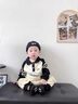 迪士尼（Disney）2025新款嬰兒衣服春秋季一歲男寶寶周歲禮服洋氣痞帥連體外出春裝 拼色哈衣 66cm 曬單實拍圖