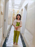 奧米鼠童裝女童套裝夏裝韓版兒童套裝中大童休閑T恤褲子夏季女孩兩件套 綠色 150 建議身高1米4左右 曬單實(shí)拍圖