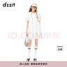 DZZIT地素時(shí)尚春夏甜酷少泡泡袖娃娃領(lǐng)短袖連衣裙3H2O4501B 白色 M 曬單實(shí)拍圖