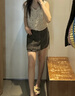 UR2025夏季新款女休閑波嬉風(fēng)鏤空肌理感無袖針織衫UWH950046 裸杏色 M 曬單實(shí)拍圖