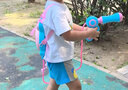 哈哈球小豬佩奇兒童玩具背包水槍戲水呲滋水槍大號抽拉打水仗神器 曬單實(shí)拍圖