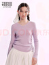 Teenie Weenie小熊女裝毛衣2025夏季新款優(yōu)雅氣質(zhì)抽褶修身V領(lǐng)上衣 淺紫色 S 曬單實(shí)拍圖