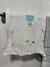 潔麗雅純棉6層紗布小毛巾3條卡通海洋印花童巾口水巾新生嬰兒洗臉洗澡巾 曬單實(shí)拍圖