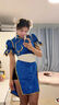 梵科賽街頭霸王春麗cosplay服裝春麗性感旗袍cos服裝女裝春麗cos服現(xiàn)貨 春麗深藍服裝+腰帶+頭飾 S 曬單實拍圖