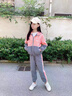 G.DUCKKIDS童裝女童秋裝套裝新款兒童運動套裝春秋季女孩衣服大童外套褲子潮 灰色 140 身高130-140cm年齡9-10歲 曬單實拍圖