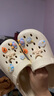 名創(chuàng)優(yōu)品（MINISO）洞洞鞋男女夏季外穿涼鞋防滑厚底踩屎感包頭涼拖鞋 卡其+海洋星星 曬單實(shí)拍圖