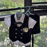 迪士尼（Disney）嬰幼兒西裝套裝夏季寶寶衣服夏裝洋氣周歲禮服男童夏款生日三件套 藏青西裝套裝 100 cm 曬單實拍圖