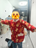巴拉巴拉嬰兒秋冬兒童羽絨服女短款外套男童新中式新年拜年服 紅色調(diào) 120cm 曬單實拍圖