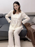unisunny孕尚月子服春秋產(chǎn)后產(chǎn)婦懷孕期哺乳期兩用孕婦裝孕婦睡衣家居服套裝 白色【四季款】 M【建議80～110斤】 曬單實拍圖