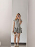 UR夏季新款女時(shí)尚休閑立體層疊花邊短袖連衣裙UYU750044 中灰花灰 (偏短) XS 曬單實(shí)拍圖