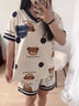 純棉帶胸墊七分褲短袖睡衣女夏季2025年新款可外穿居家服兩件套裝 24719（帶胸墊） 【短袖+短褲】 XL 【建議120-140斤】 曬單實(shí)拍圖