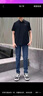 花花公子夏季薄款牛仔褲男士2025新款彈力修身直筒休閑百搭休閑長褲子男款 9019#深藍(lán) 32 【腰圍二尺五】 曬單實(shí)拍圖