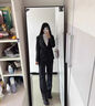 匆蒙黑色西裝西裝女輕奢小西服外套女面試商務(wù)通勤抗皺斜紋西裝女百搭 曬單實拍圖