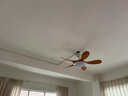 TCL全光譜護眼風扇燈客廳吊扇燈餐廳燈風扇一體電風扇吊燈 吊桿原木色-46寸五葉-變頻-遙控 曬單實拍圖