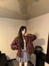 BJHG不計(jì)后果美式皮夾克男款2025新款秋潮牌寬松休閑仿鱷魚皮PU外套女 酒紅色 S 曬單實(shí)拍圖
