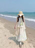 微光里甜美連衣裙2025新款夏日絕美穿搭碎花無(wú)袖背心上衣拼接半身裙套裝 圖片色 S 曬單實(shí)拍圖