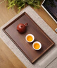 卡汐沐胡桃色長(cháng)方形托盤(pán)茶盤(pán)干泡茶托盤(pán)竹制餐盤(pán)面包盤(pán)簡(jiǎn)約大號盤(pán)子 黑桃色-22*13*2.5【加厚材質(zhì)】 曬單實(shí)拍圖