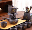 正揚紫砂石磨自動茶具套裝家用功夫茶杯懶人泡茶器旋轉(zhuǎn)出水貼花整套 紫砂自動(舍得)六杯+茶道茶罐 曬單實拍圖