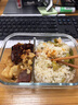 希樂扣玻璃飯盒上班族帶飯便當(dāng)盒微波爐加熱餐盒大容量保鮮盒 長分隔+包 曬單實(shí)拍圖