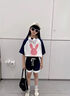 G. DUCKKIDS小黃鴨女童夏季套裝2025新款網(wǎng)紅兒童休閑童裝女中大童洋氣運(yùn)動(dòng)服 TD單兔短褲款-夏-粉 130 cm 曬單實(shí)拍圖