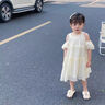 女童夏裝連衣裙2025新款夏天裙子兒童露肩公主裙小女孩夏季雪紡裙 氣質(zhì)露肩裙 140 150碼建議身高CM左右 曬單實拍圖