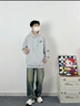 名創(chuàng  )優(yōu)品（MINISO）連帽衛衣男春秋季重磅硬挺美式潮流青少年痞帥風(fēng)外套 麻灰 L  曬單實(shí)拍圖
