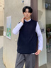 HLA海瀾之家針織背心男輕商務(wù)經(jīng)典系列圓領(lǐng)毛衣男25秋季 光蓄熱-藏青05 HNZGW3J002A L 175/92A 推薦137~150斤 曬單實(shí)拍圖