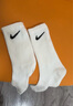 耐克(NIKE)襪子男子 舒適透氣運(yùn)動襪 中筒襪三雙裝SX7676-100白L 曬單實(shí)拍圖