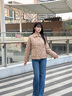 波司登（BOSIDENG）【七夕禮物】25新款輕薄90鵝絨服女短款翻領(lǐng)小香風(fēng)外套B250134182 【店長推薦】慕斯卡其|7C83 L 170/92A 體重約120-130斤 曬單實拍圖