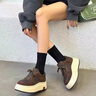 ZUOSAISI品牌休閑鞋女厚底真皮百搭板鞋女2025秋季新品女鞋輕便鞋子女 咖色 35 曬單實(shí)拍圖