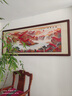 伯莎丹頓（BERTHA DENTON）中式國(guó)畫山水畫靠山圖純手繪鴻運(yùn)當(dāng)頭掛畫聚寶盆辦公室客廳裝飾畫 沙比利純實(shí)木框（直角棕色） 裝裱278*118cm 曬單實(shí)拍圖