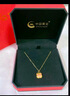 中國黃金（CHINA GOLD）黃金項鏈女士足金雙面貓咪頭純金吊墜七夕情人節(jié)禮物送女友老婆 吊墜約0.6g*配足金閃O鏈*甄選禮盒 曬單實拍圖