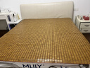NPVU麻將涼席1.5床夏季麻將席1.8米雙人床席子夏天碳化竹塊竹席可折疊 雙筋窄邊咖色-單席子 150cm*195cm 曬單實(shí)拍圖