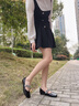 妙麗（Millies）品牌低跟瑪麗珍鞋女淺口內增高法式皮鞋2025新款百搭休閑晚晚單鞋 黑色 40 (250mm)  標準碼 曬單實拍圖